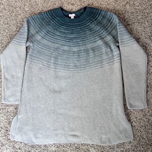 J Jill Petite Teal and Gray Knit Sweater